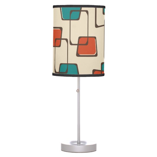 Skewed Squares Midcentury Pattern Table Lamp (Front)