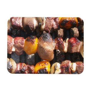 Skewered Kabobs on Barbecue Grill Magnet