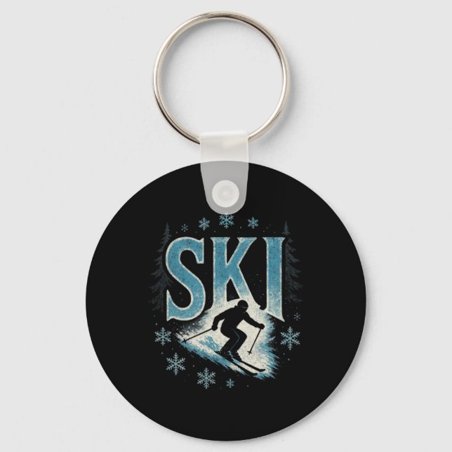 Ski - Alpine Downhill Racing Freestyle  Keychain (Front)