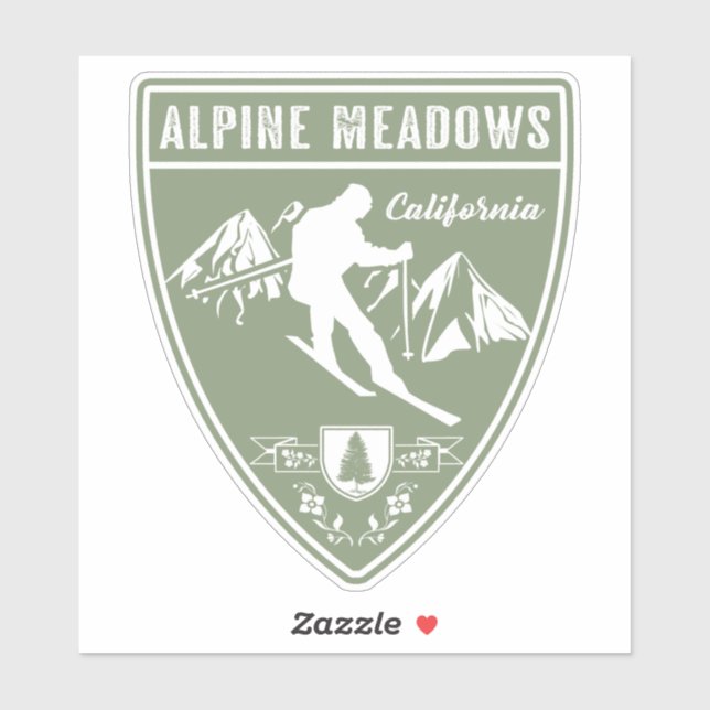 Ski Alpine Meadows California Sticker (Sheet)