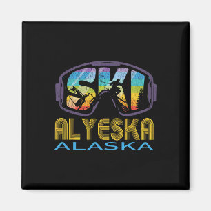 Ski Alyeska Alaska Skiing Vacation Magnet