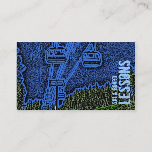 Ski and Board Lesson customizable business cards