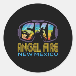 Ski Angel Fire New Mexico Skiing Vacation Classic Round Sticker