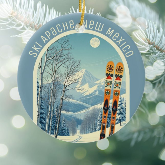 Ski Apache, New Mexico ski souvenir  Ceramic Ornament (Creator Uploaded)