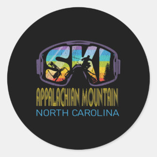 Ski Appalachian Mountain North Carolina Skiing Vac Classic Round Sticker