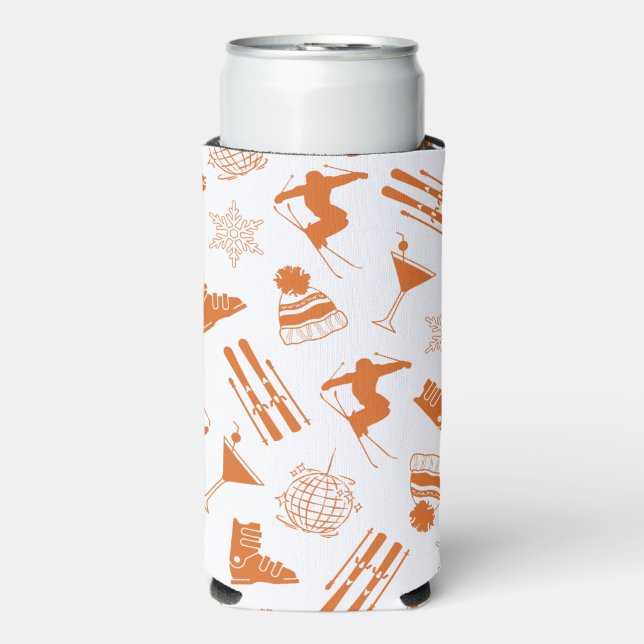 Ski Après Winter Bachelorette Party Orange Seltzer Can Cooler (Seltzer Front)