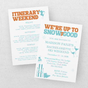 Ski Après Winter Bachelorette Party Turquoise Invitation