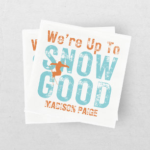 Ski Après Winter Bachelorette Party Turquoise  Napkins