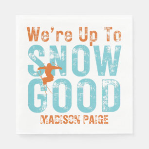 Ski Après Winter Bachelorette Party Turquoise  Napkins