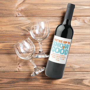 Ski Après Winter Bachelorette Party Turquoise Wine Label