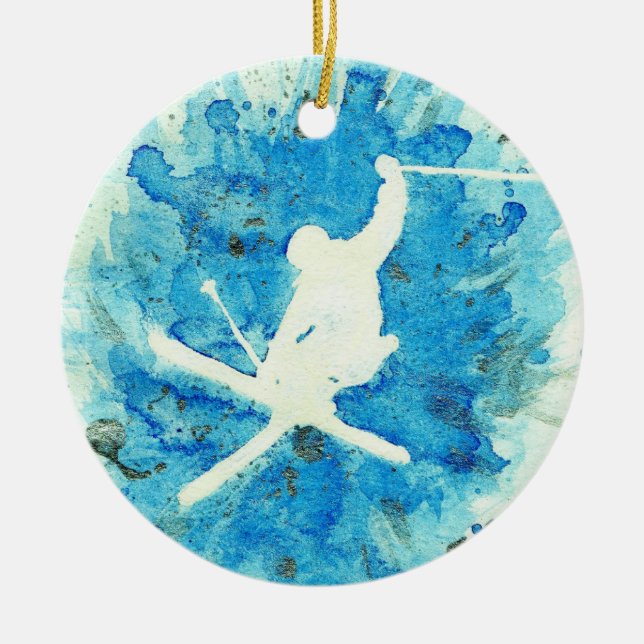 Ski art ornament (Front)