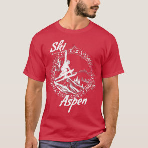 Ski Aspen,Colorado Vintage Retro Snow Skiing Vacat T-Shirt