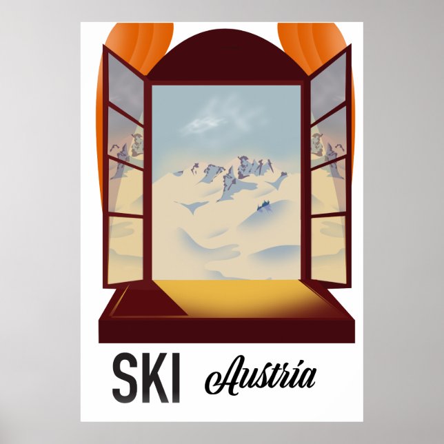 Ski Austria window travel poster. Poster (Front)