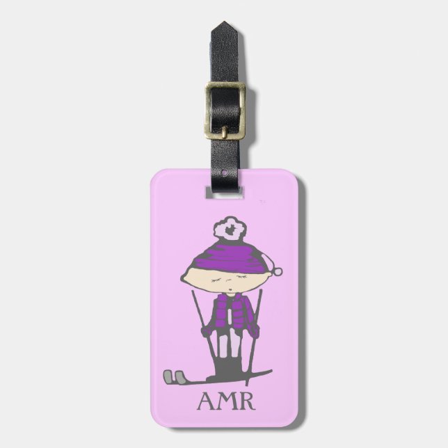 Ski Babe Luggage Tag (Front Vertical)