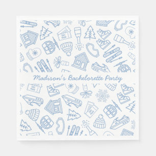 Ski Bachelorette Last Toast Blue Bachelorette Napkins