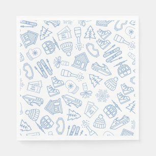 Ski Bachelorette Last Toast Blue Bachelorette Napkins