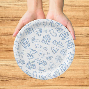 Ski Bachelorette Last Toast Blue Bachelorette Paper Plates