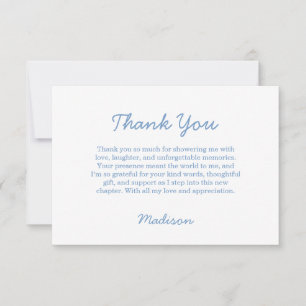 Ski Bachelorette Last Toast Blue Bachelorette Thank You Card