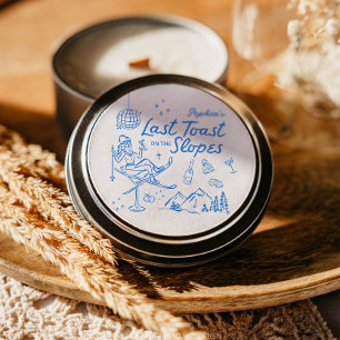 Ski Bachelorette Last Toast on the Slopes Classic Round Sticker