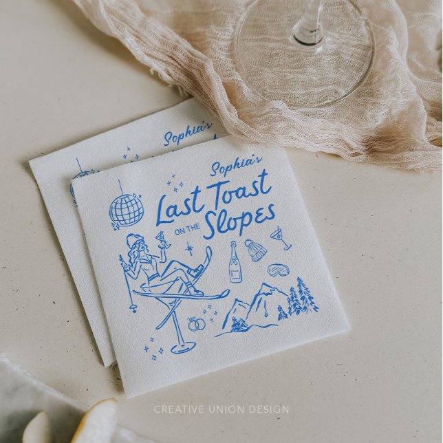 Ski Bachelorette Last Toast on the Slopes Napkins (Creator Uploaded)