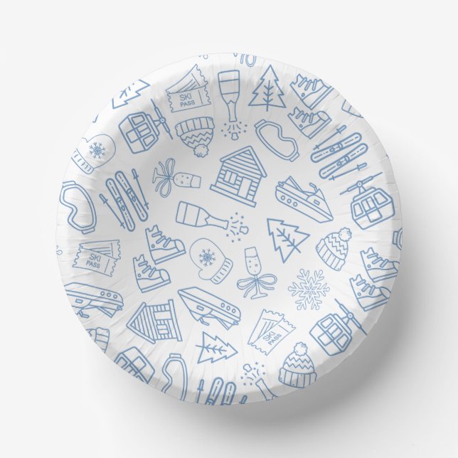 Ski Bachelorette Last Toast On The Slopes Paper Bowls (Front)