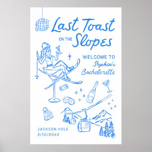 Ski Bachelorette Party Aprés Ski Welcome Poster
