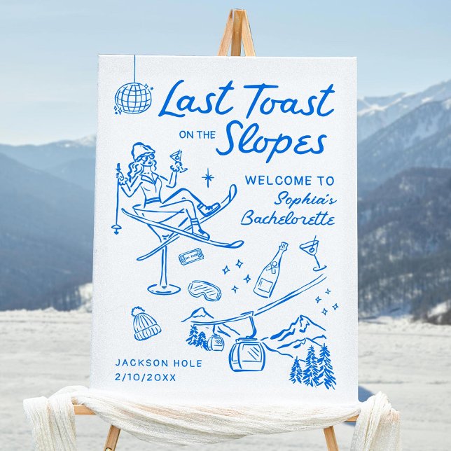 Ski Bachelorette Party Aprés Ski Welcome Sign (Creator Uploaded)