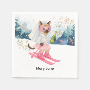 Ski Bachelorette Party Bride on the Slope  Napkins