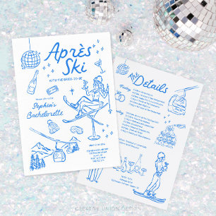 Ski Bachelorette Party Invite and Itinerary Aprés 