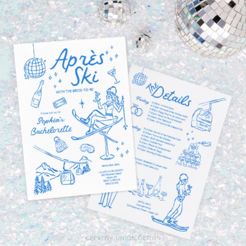 Ski Bachelorette Party Invite and Itinerary Aprés 