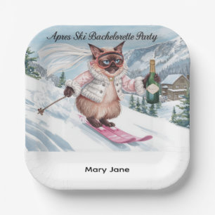 Ski Bachelorette Party Sticker Bride on the Slope Paper Plates