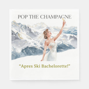 Ski Bachelorette Weekend Bride on the Slopes Napkins
