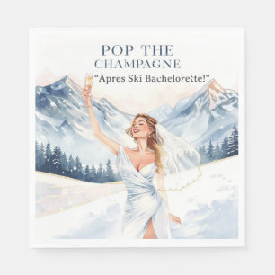 Ski Bachelorette Weekend Bride on the Slopes Napkins