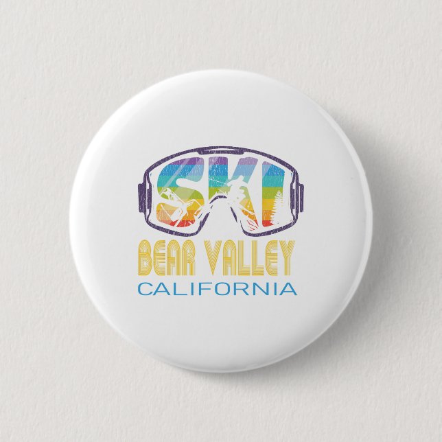Ski Bear Valley California Skiing Vacation  Button (Front)