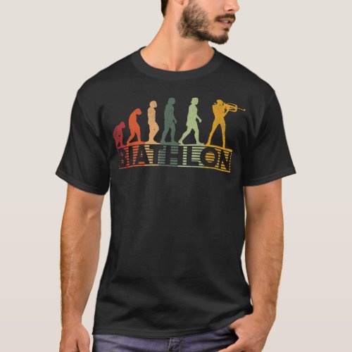 Ski Biathlon Evolution Vintage Grunge Stripes Prem T_Shirt