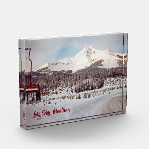 Ski Big Sky Montana Vintage Photo Block