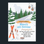 Ski birthday party invitation<br><div class="desc">Ski birthday party invitation</div>