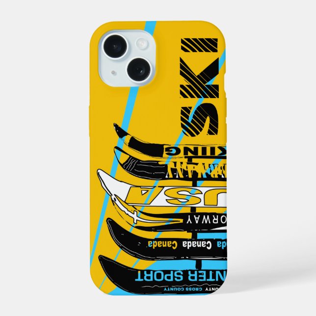 Ski Blade Orange Blue iPhone Case (Back)