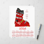 Ski Boot Go Skiing Slide Some Fun 2026 Calendar