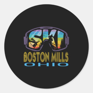 Ski Boston Mills Ohio Skiing Vacation Classic Round Sticker