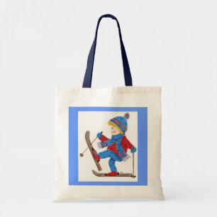 Ski boy small tote bag