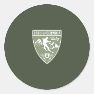 Ski Breuil-Cervinia Italy Classic Round Sticker