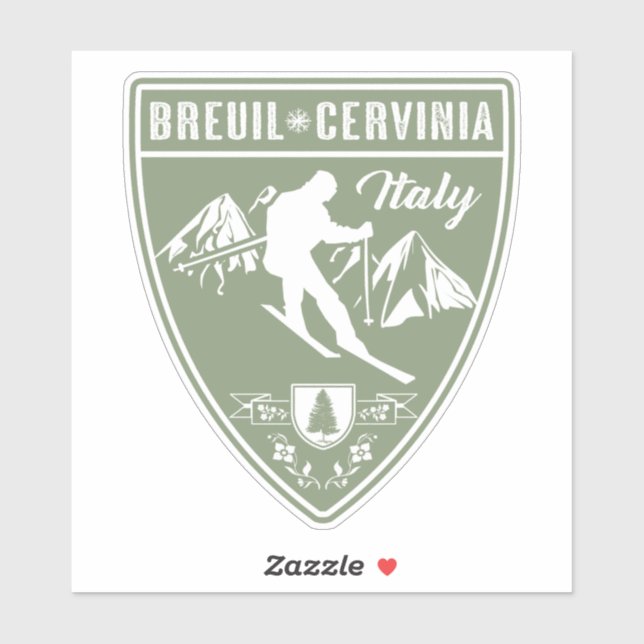 Ski Breuil-Cervinia Italy Sticker (Sheet)