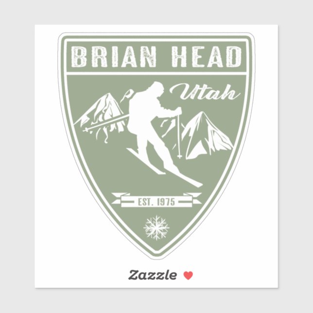 Ski Brian Head Utah Sticker (Sheet)