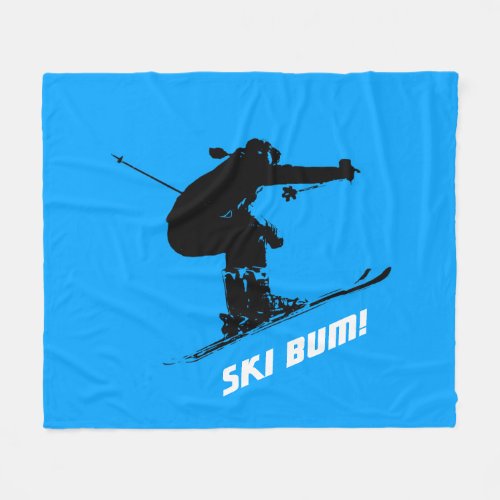 Ski Bum   _  Downhill Skier Fleece Blanket