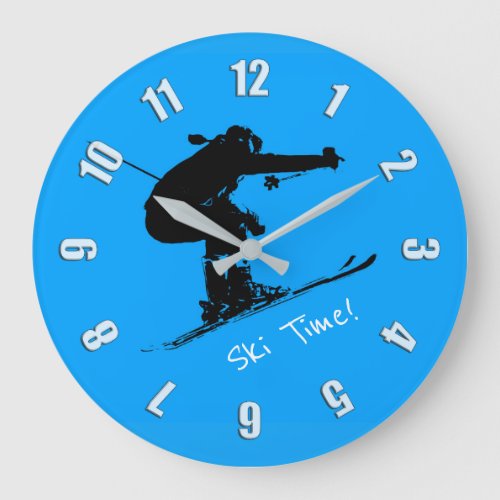 Ski Bum _  Downhill Skier Large Clock