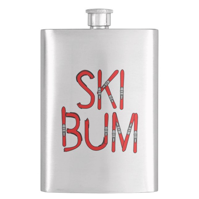 Ski Bum Skis Flask (Front)