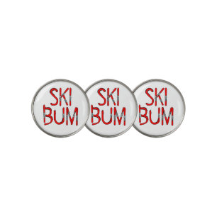 Ski Bum Skis Golf Ball Marker