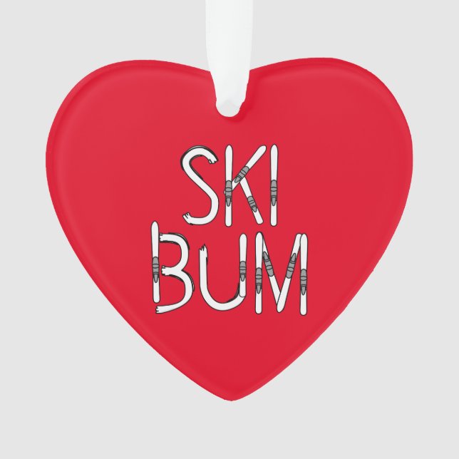 Ski Bum Skis Ornament (Front)