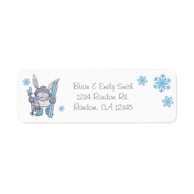 Ski bunny custom snowflake return labels (Front)